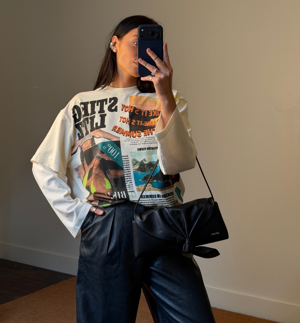 Rotate Leather Knot Scarf Bag