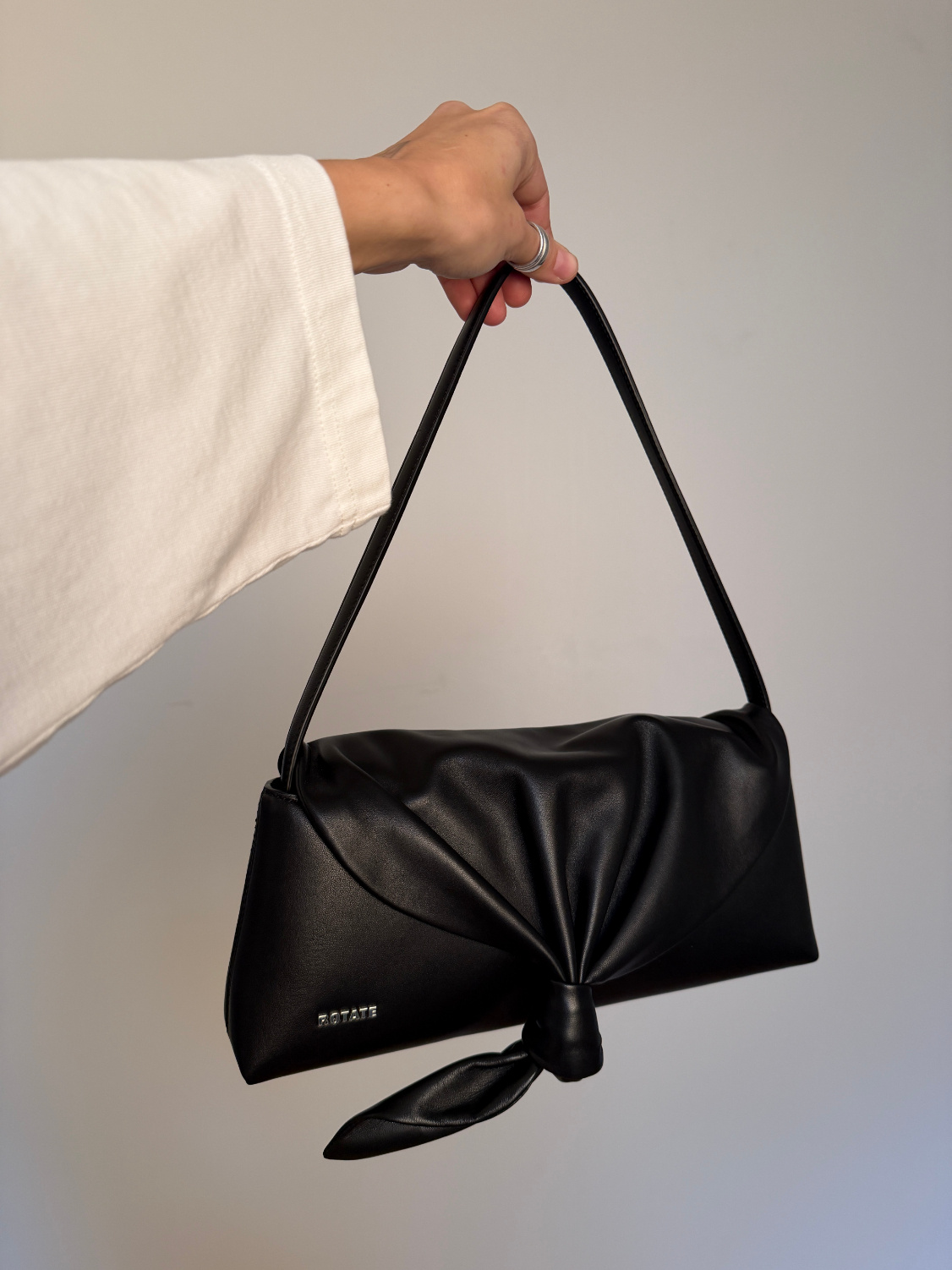 Rotate Leather Knot Scarf Bag