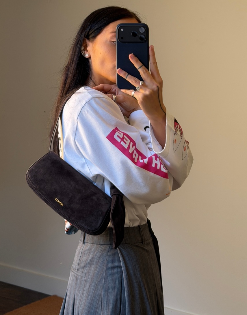 Rotate Suede Knot Strap Bag