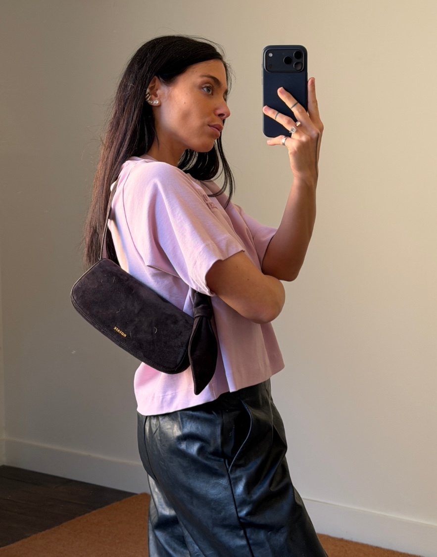 Rotate Suede Knot Strap Bag