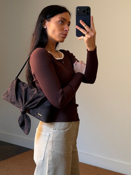 Rotate Suede Knot Scarf Bag