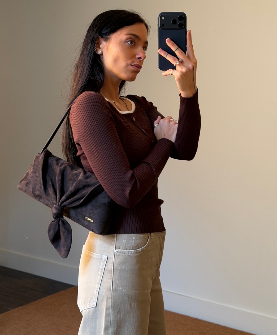 Rotate Suede Knot Scarf Bag