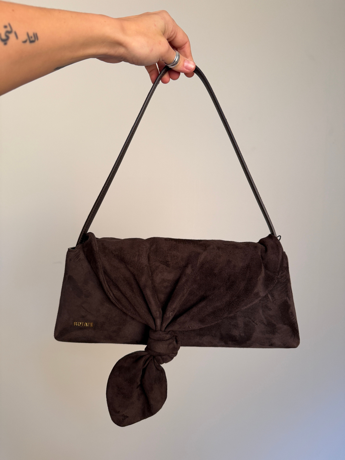 Rotate Suede Knot Scarf Bag