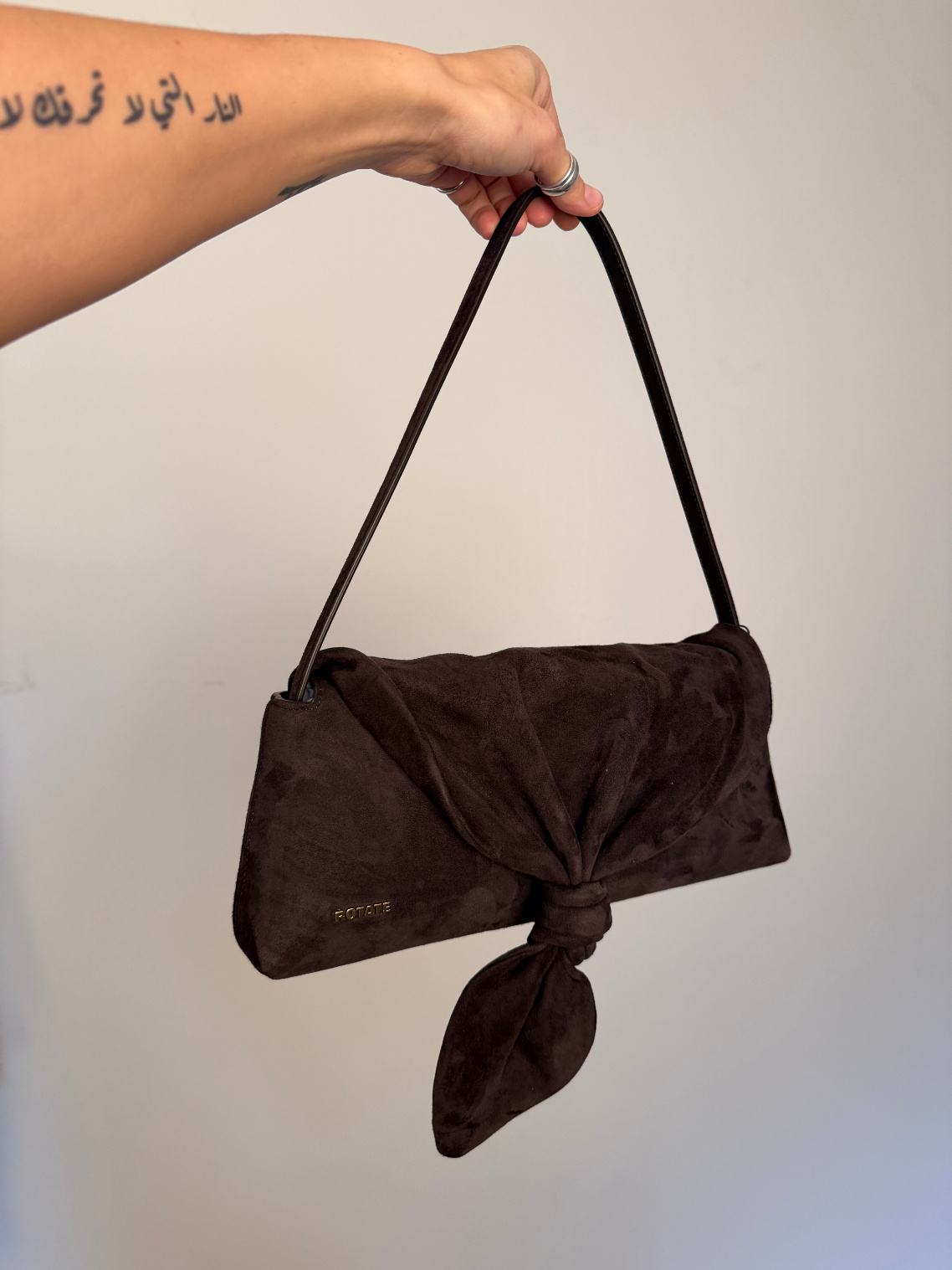 Rotate Suede Knot Scarf Bag