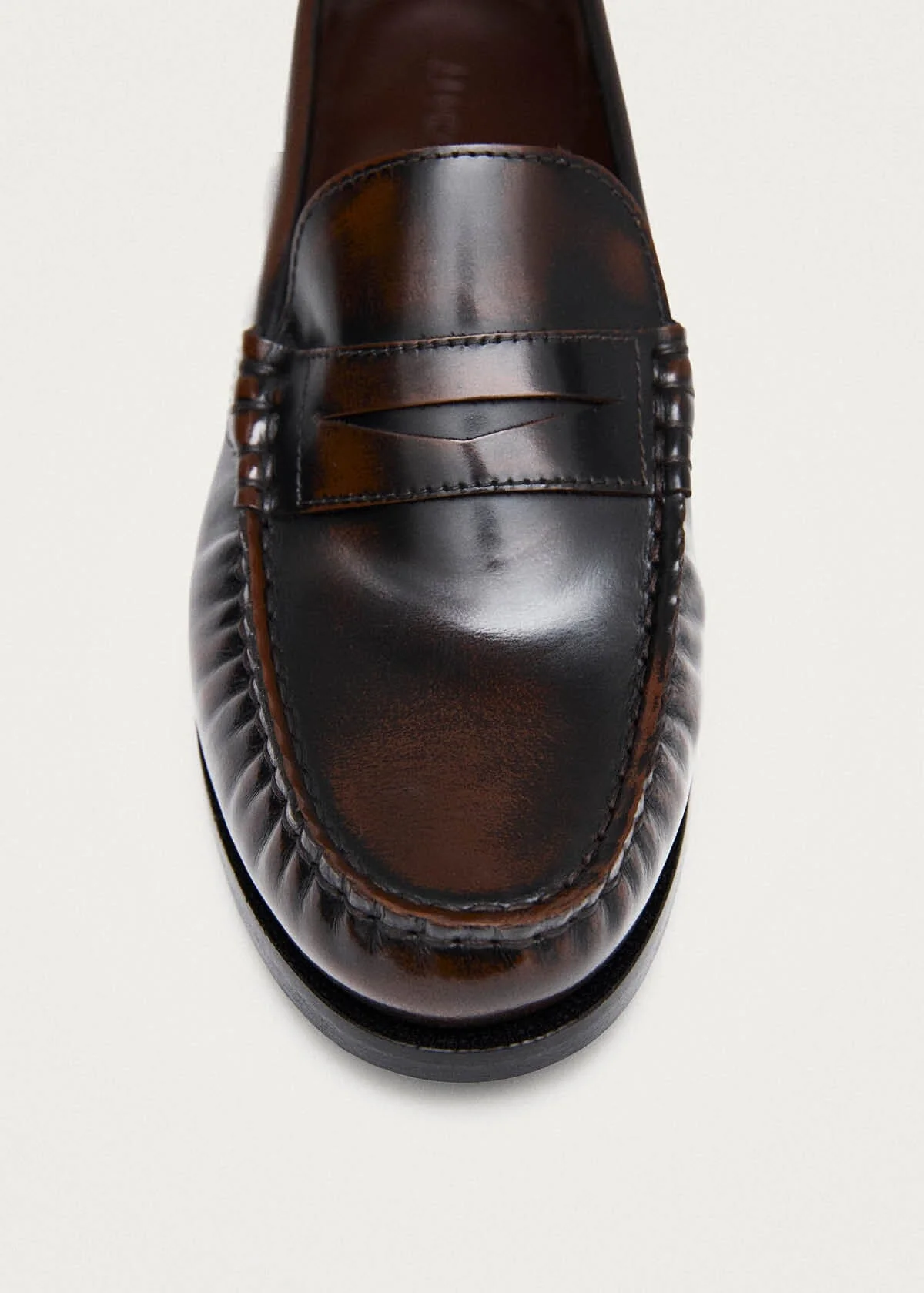 Alohas Rivet Brushed Leather Loafers