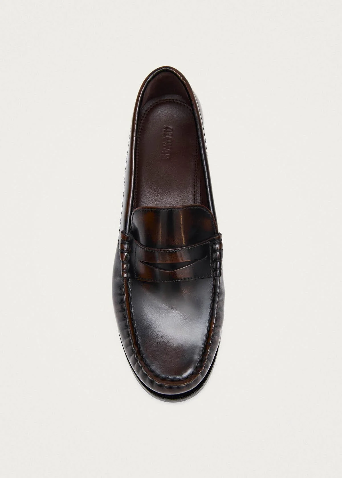 Alohas Rivet Brushed Leather Loafers