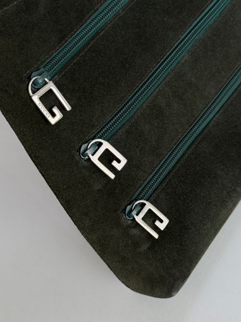 RR ARCHIVE Gucci Suede Zipper Handbag
