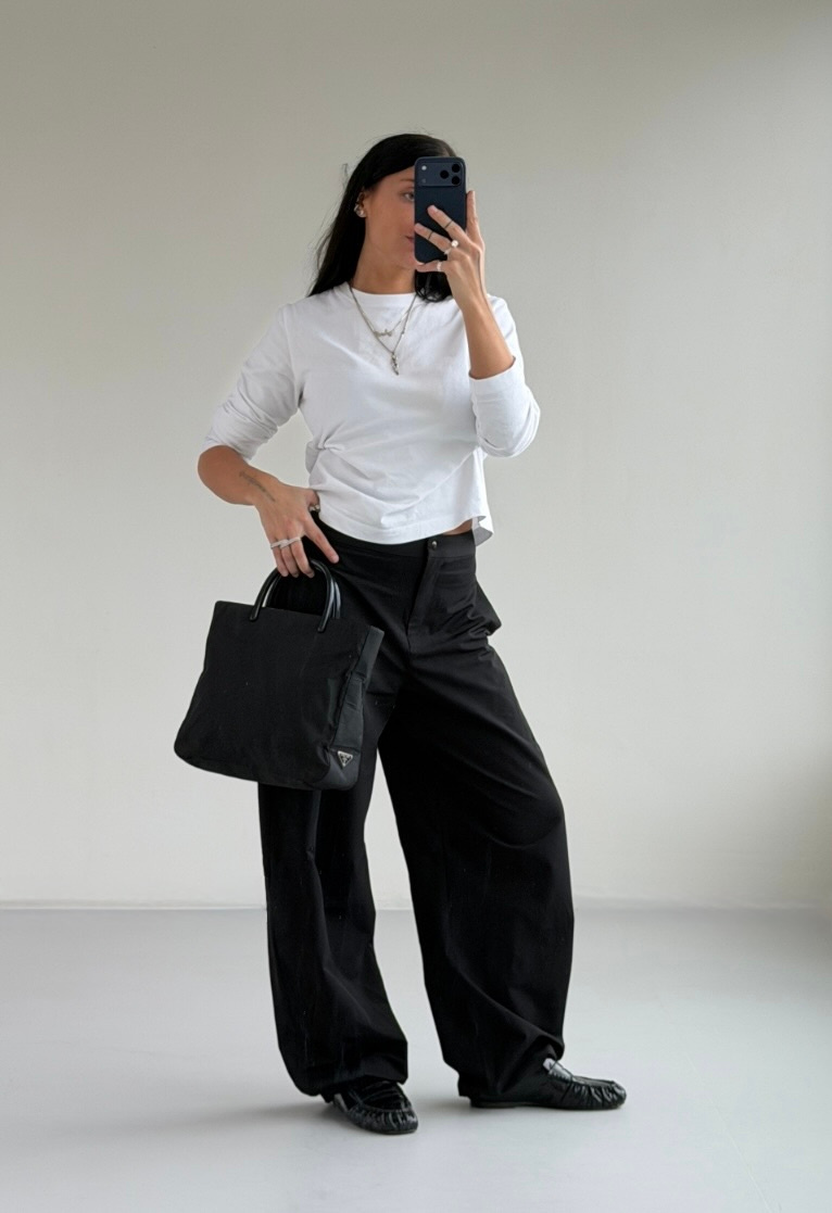 RR ARCHIVE Prada Tessuto Black Plexi Handle Tote