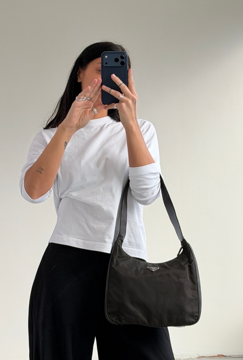 RR ARCHIVE Prada Leather Handle Nylon Bag