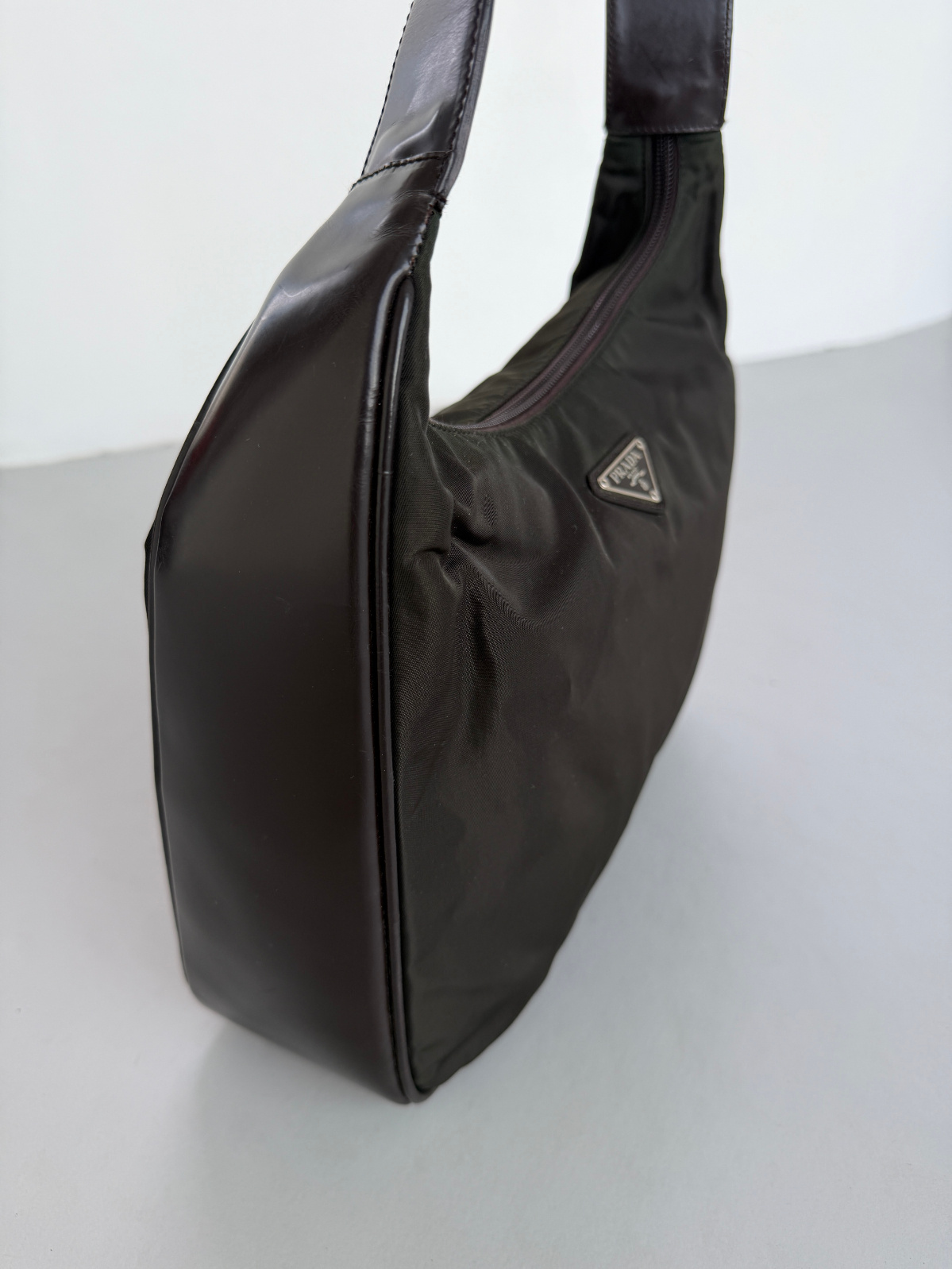 RR ARCHIVE Prada Leather Handle Nylon Bag