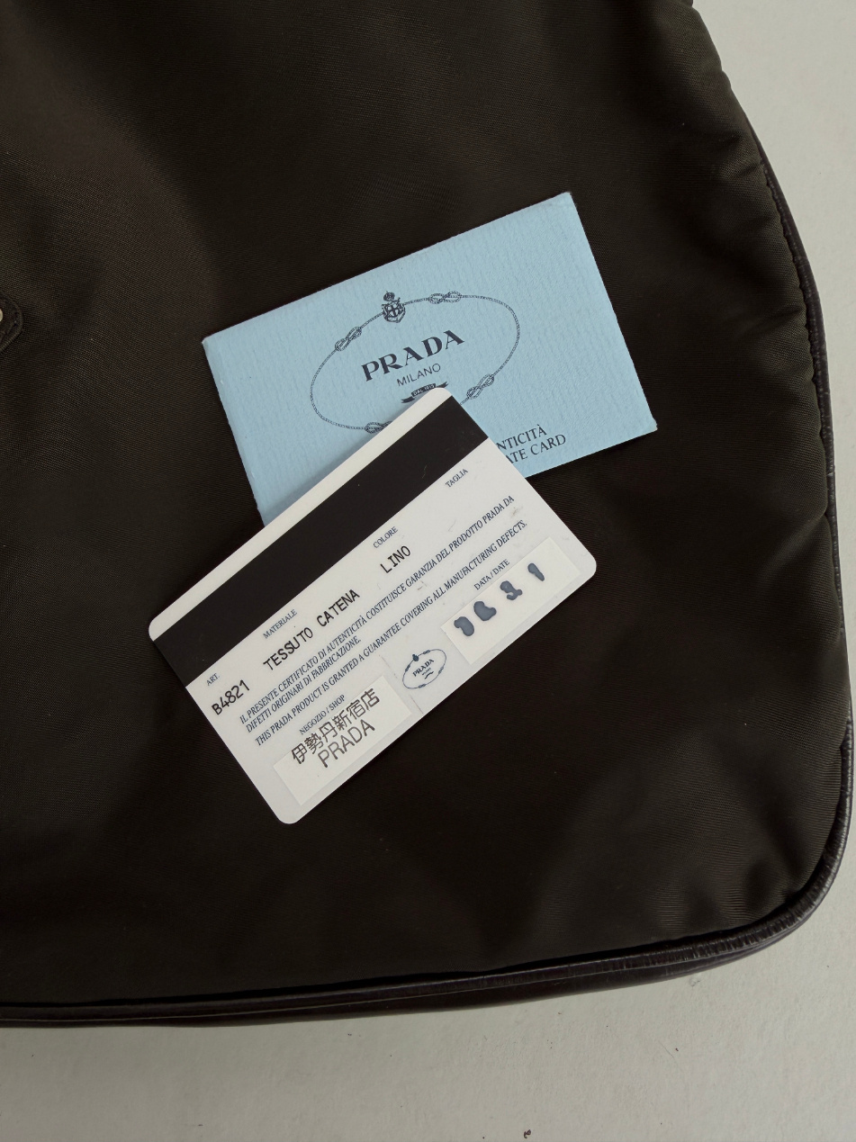 RR ARCHIVE Prada Leather Handle Nylon Bag