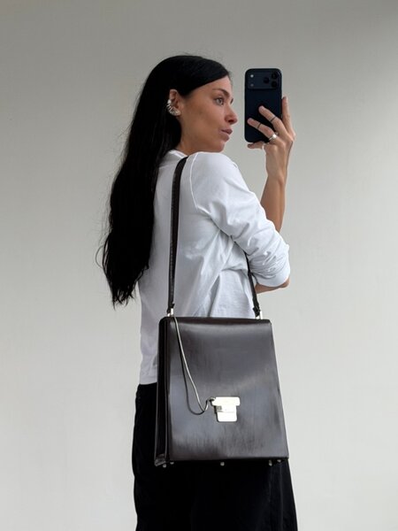 RR ARCHIVE Gucci Lock Patent Leather Shoulder Bag