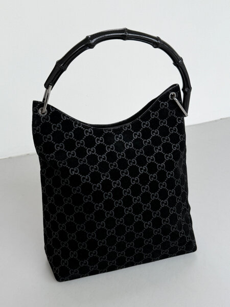 RR ARCHIVE Gucci GG Bamboo Suede Handbag