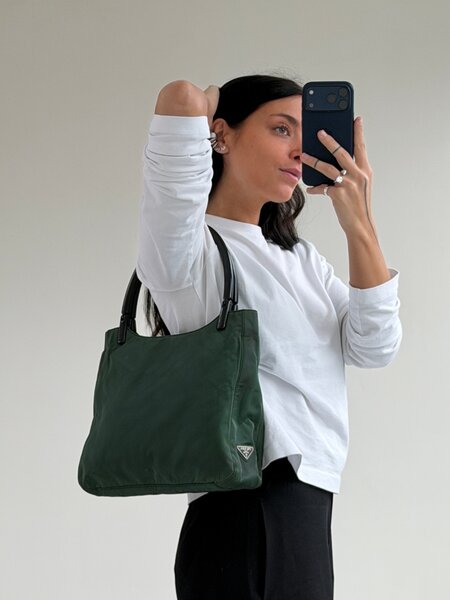 RR ARCHIVE Prada Double Plexi Handle Tote