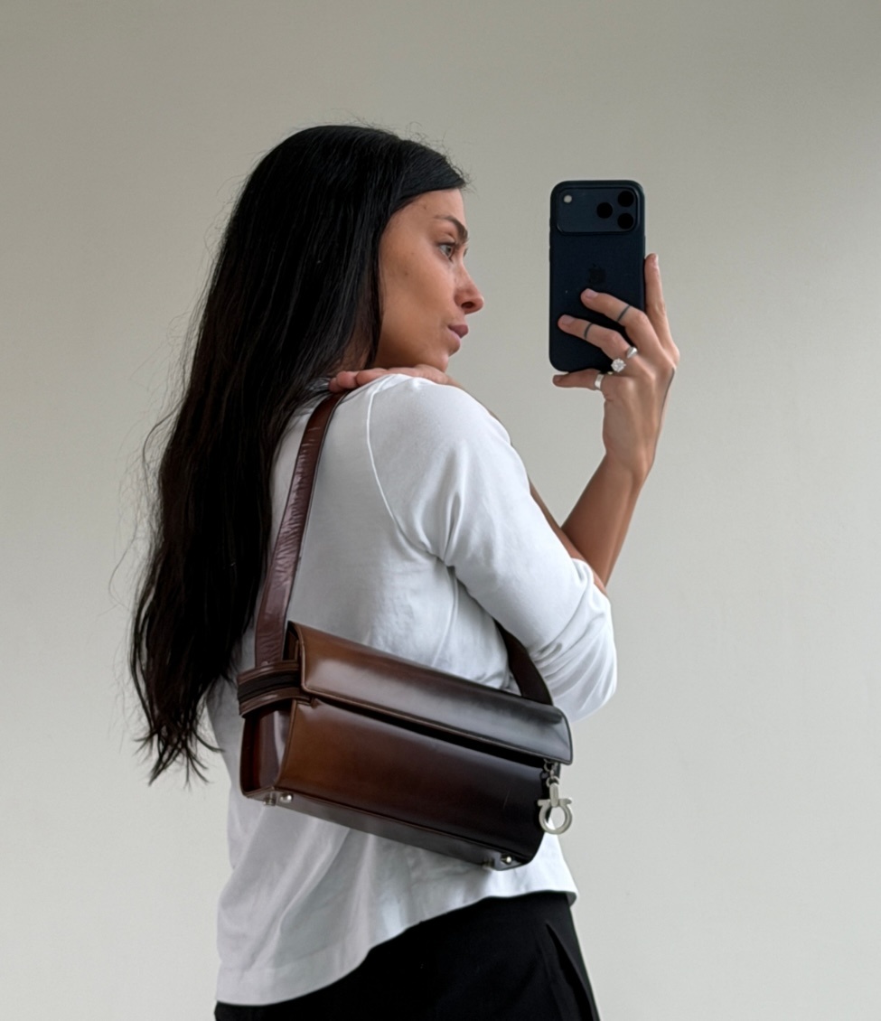 RR ARCHIVE Salvatore Ferragamo Leather Faded Handbag