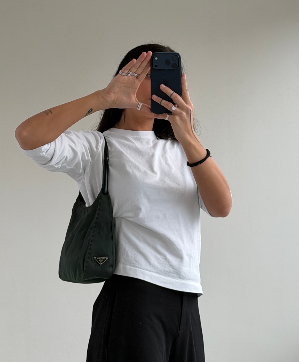 RR ARCHIVE Prada Tessuto Plexi Handle Tote