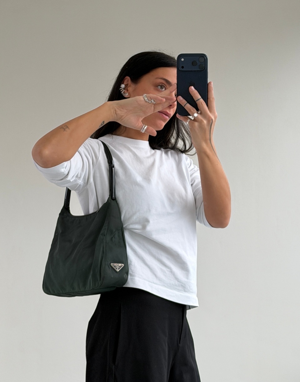 RR ARCHIVE Prada Tessuto Plexi Handle Tote