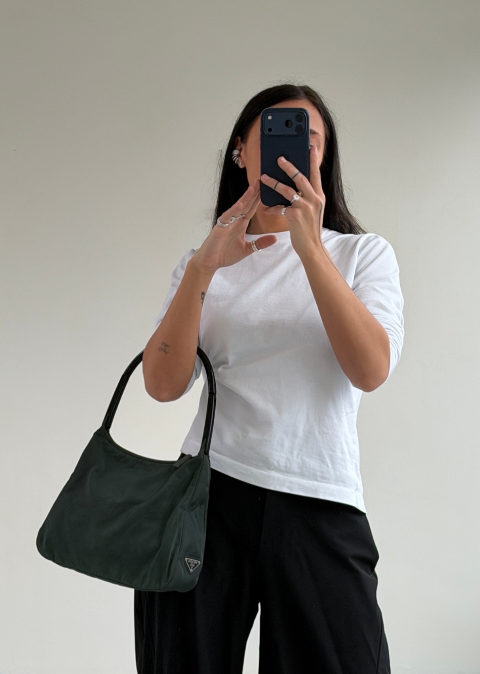 RR ARCHIVE Prada Tessuto Plexi Handle Tote
