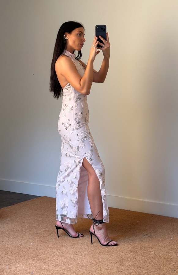 Rotate Flower Beads Maxi Dress