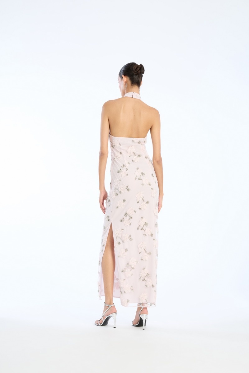 Rotate Flower Beads Maxi Dress