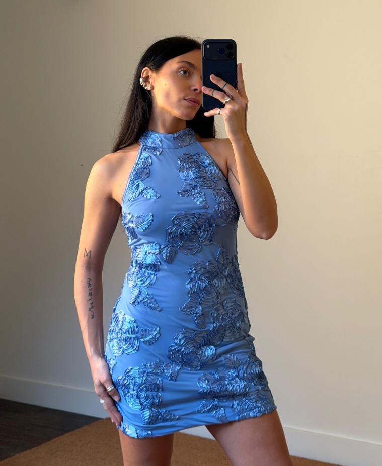 Rotate Beaded Halterneck Dress