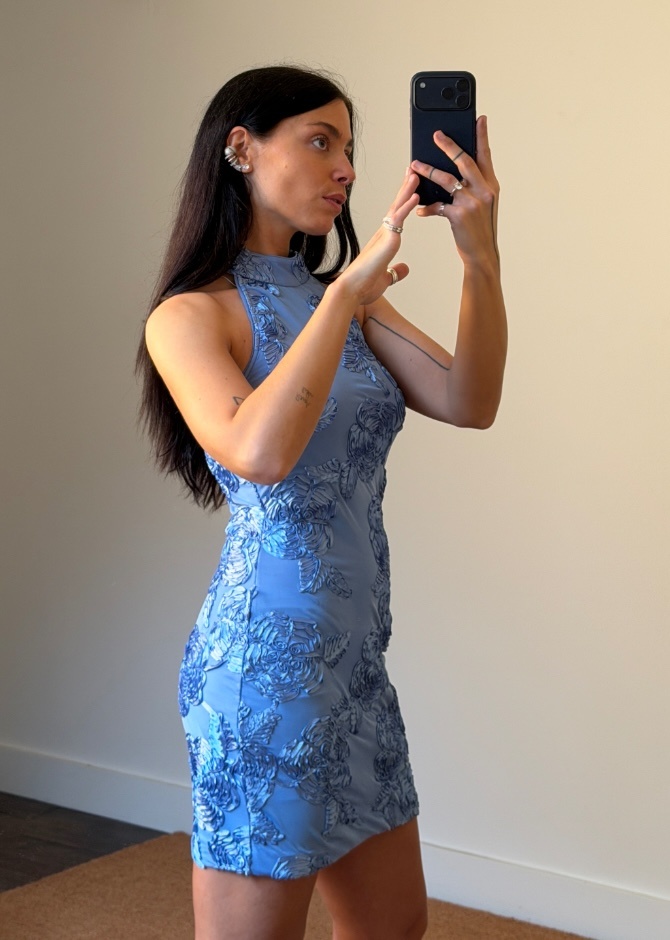 Rotate Beaded Halterneck Dress