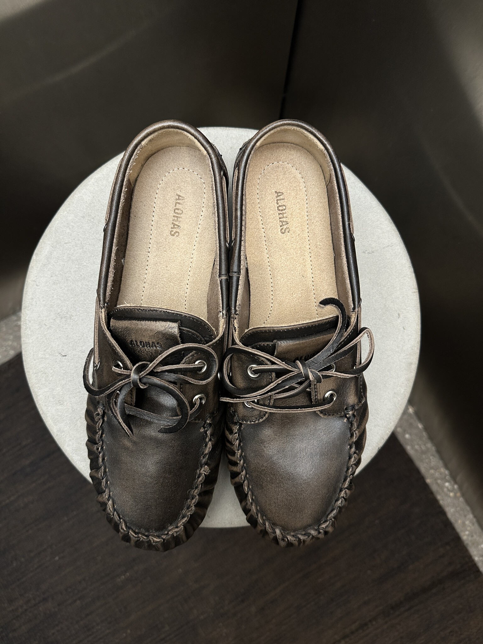 Alohas Rowan Brushed Leather Loafers