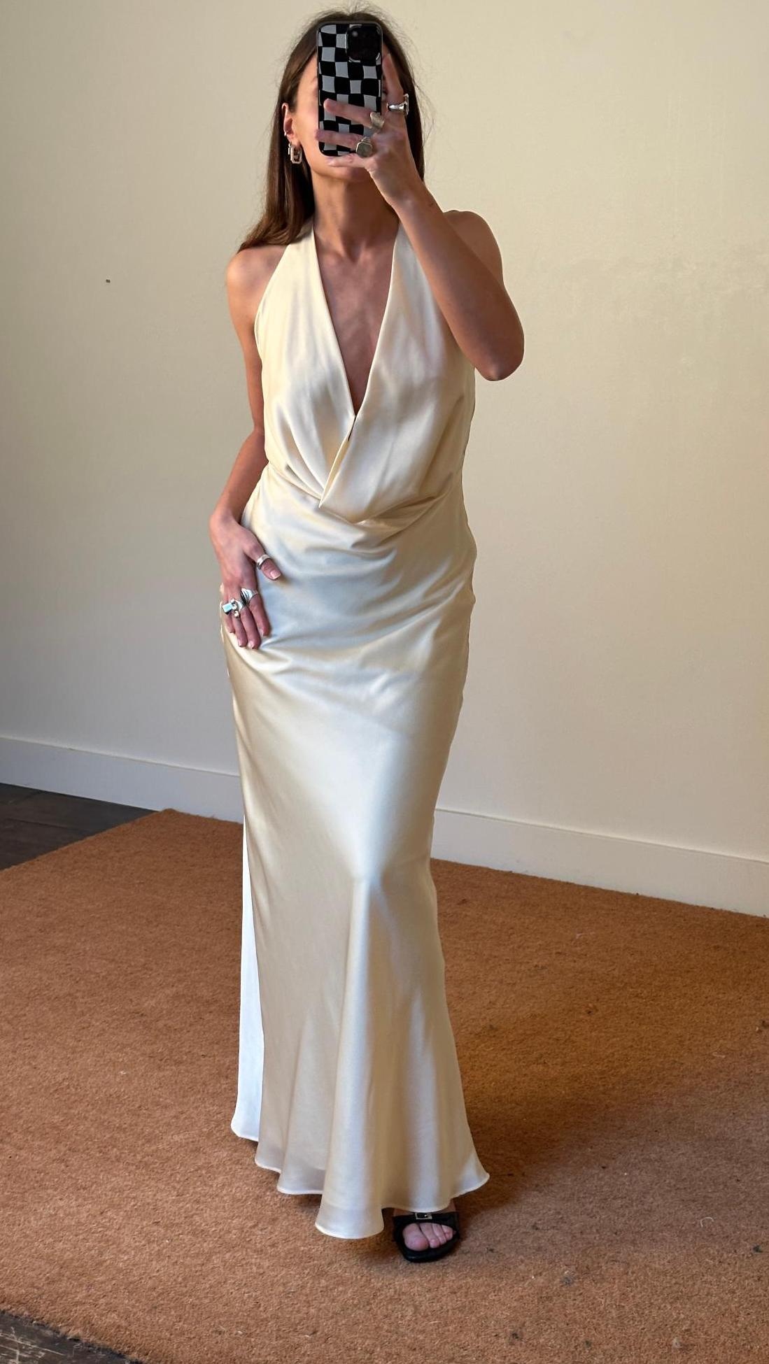 Rotate Chiffon Halter Dress