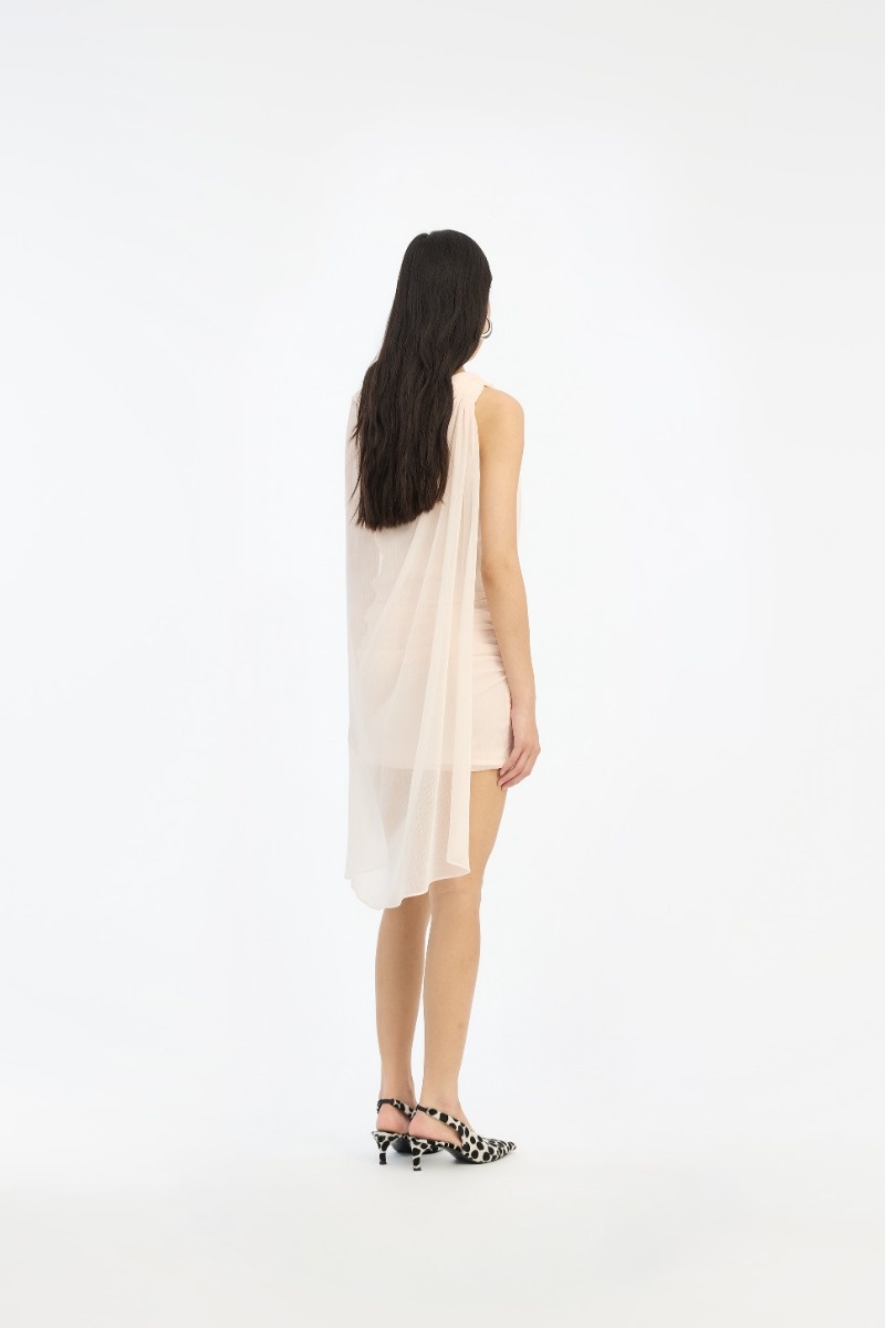 Rotate Chiffon Mini Cape Dress