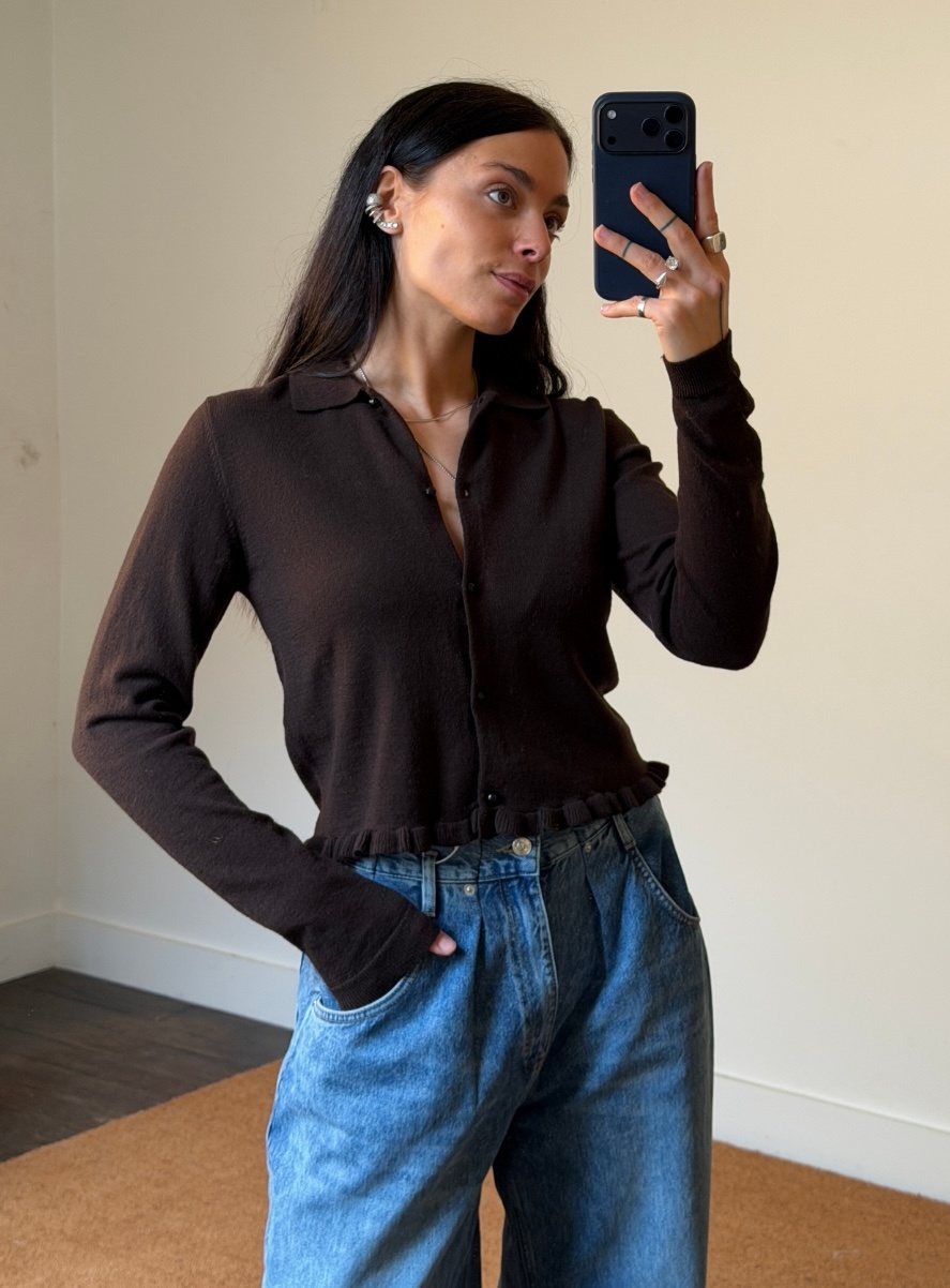 Rotate Knitted Polo Cardigan