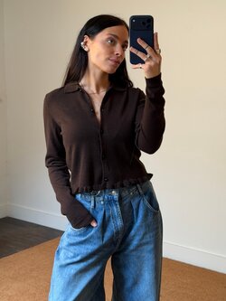 Rotate Knitted Polo Cardigan