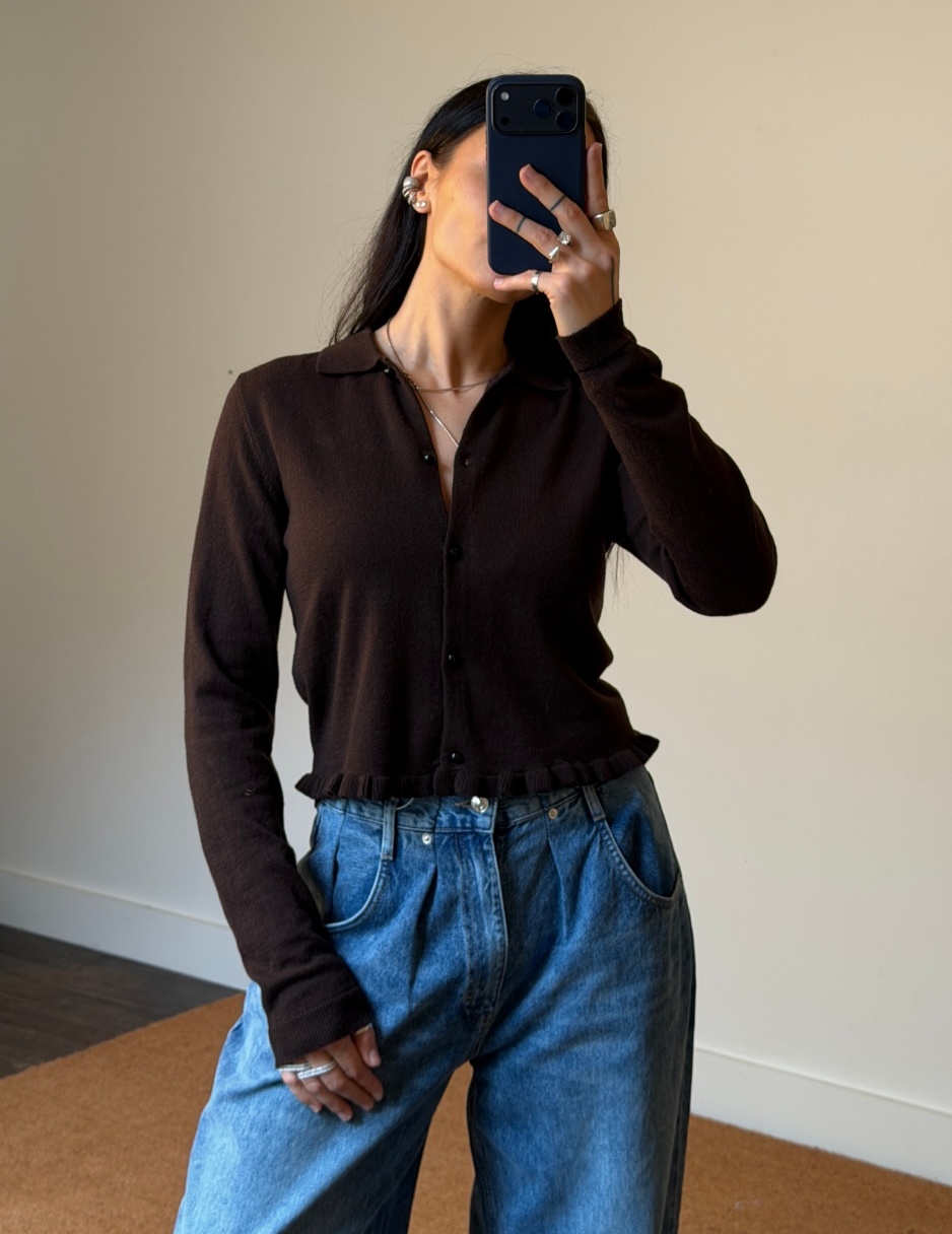 Rotate Knitted Polo Cardigan