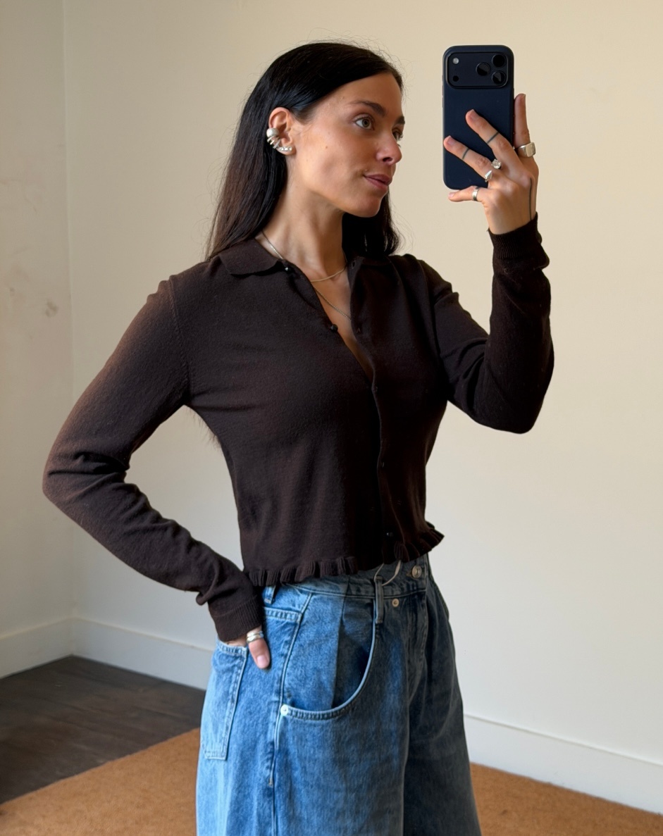 Rotate Knitted Polo Cardigan