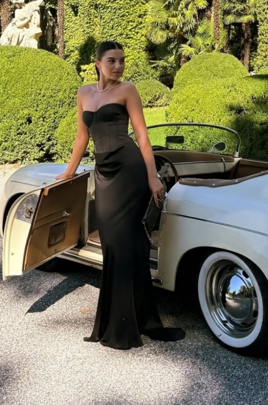 Rotate Satin Corset Maxi Dress