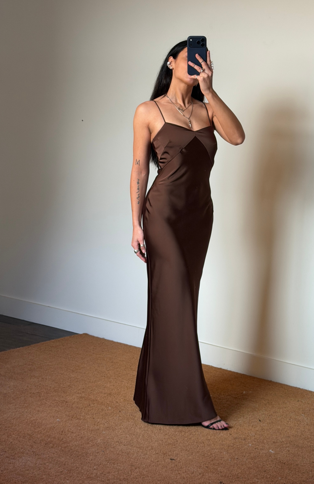 Rotate Satin Maxi Slip Dress