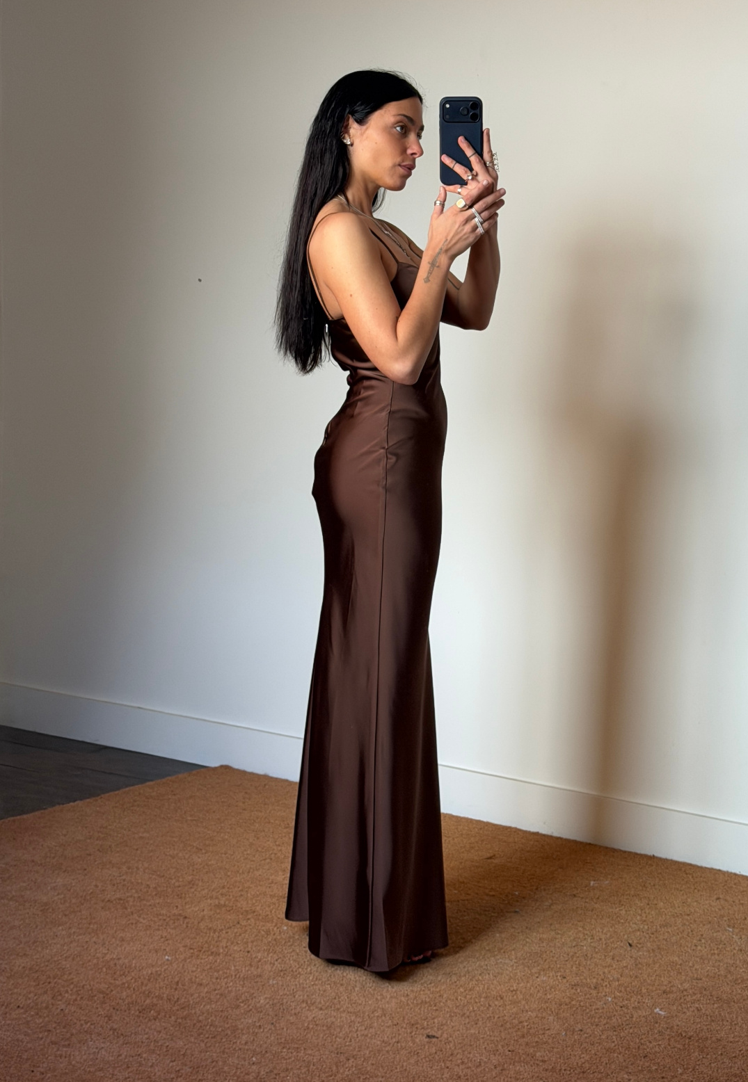 Rotate Satin Maxi Slip Dress