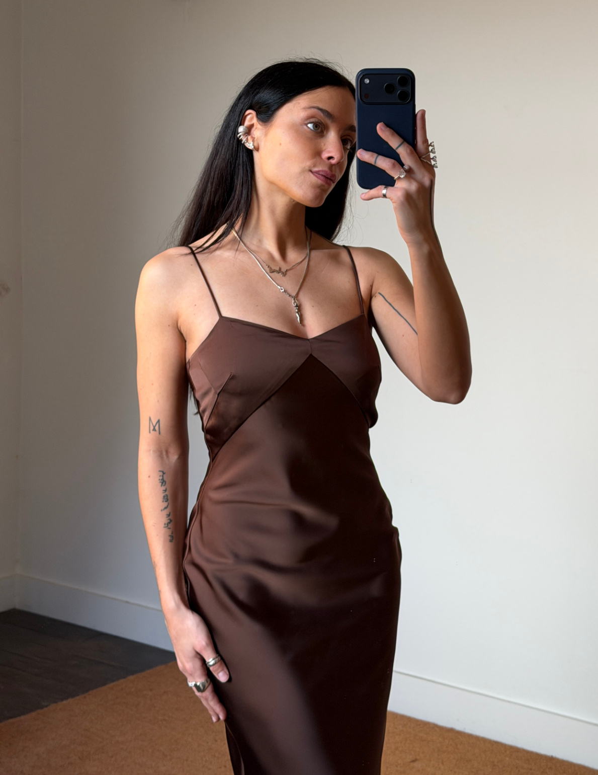Rotate Satin Maxi Slip Dress