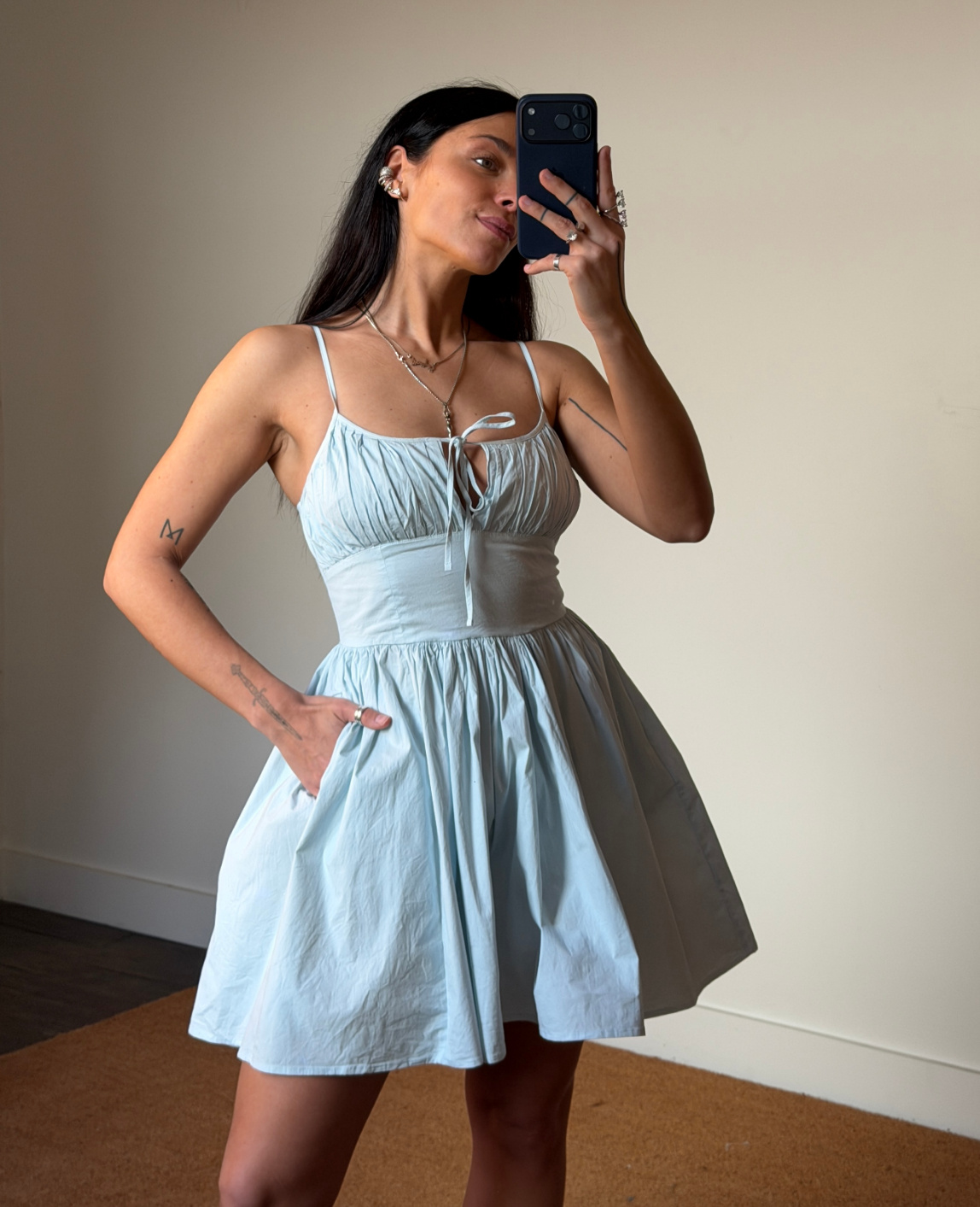 Rotate The Strap Mini Dress