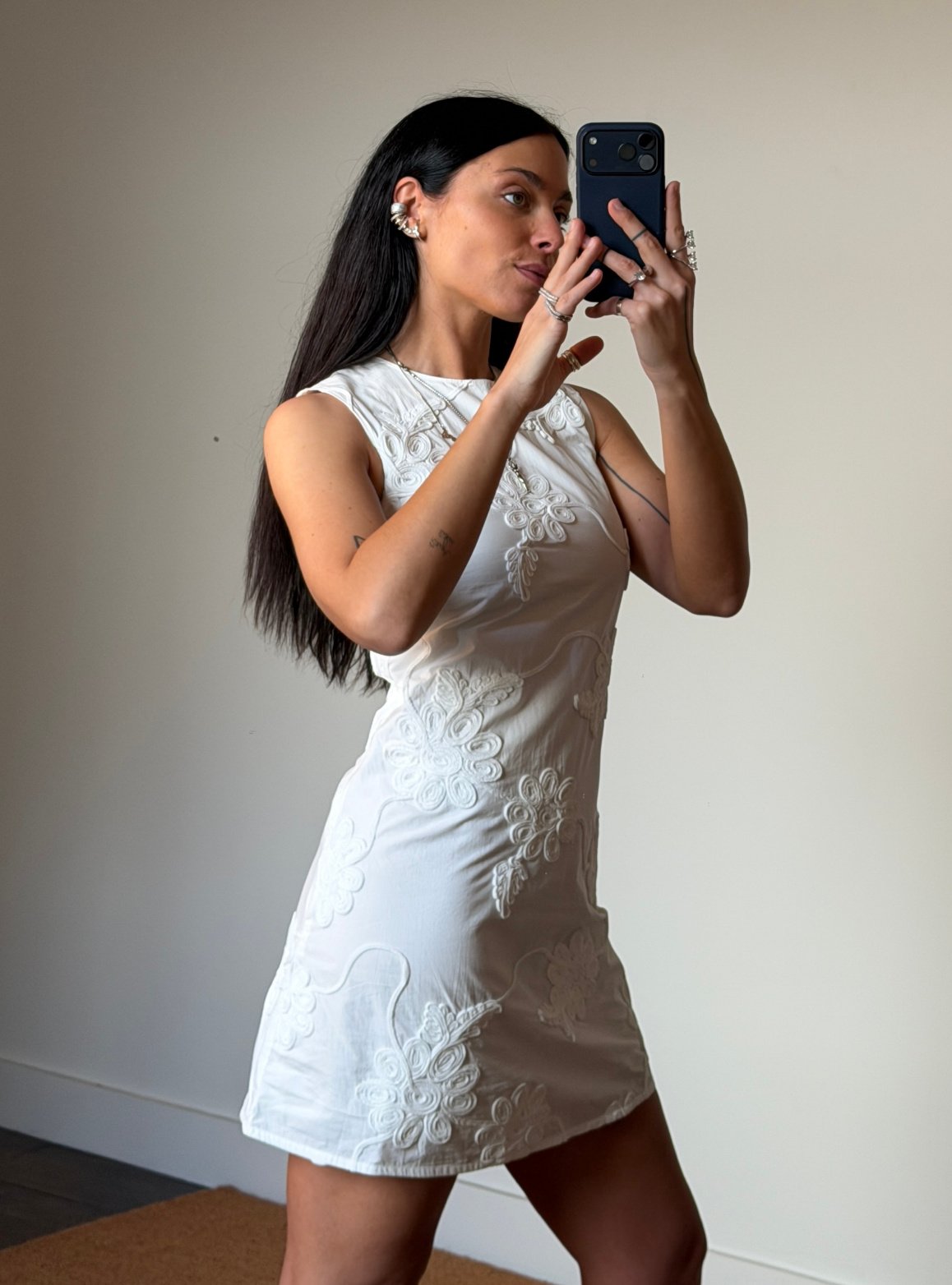 Rotate Flower Midi Flared Dress