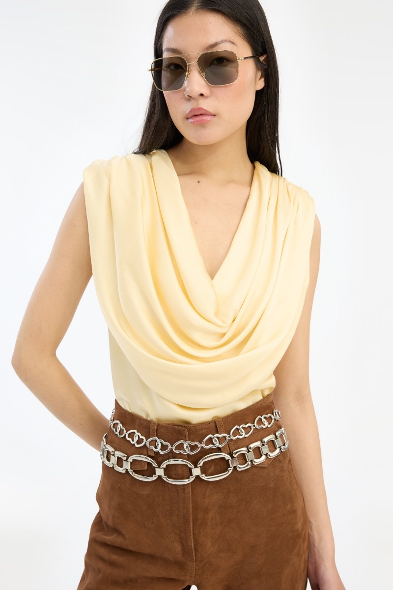 Rotate Chiffon Waterfall Top