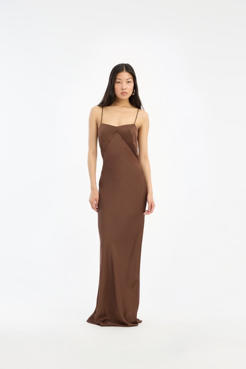 Rotate Satin Maxi Slip Dress