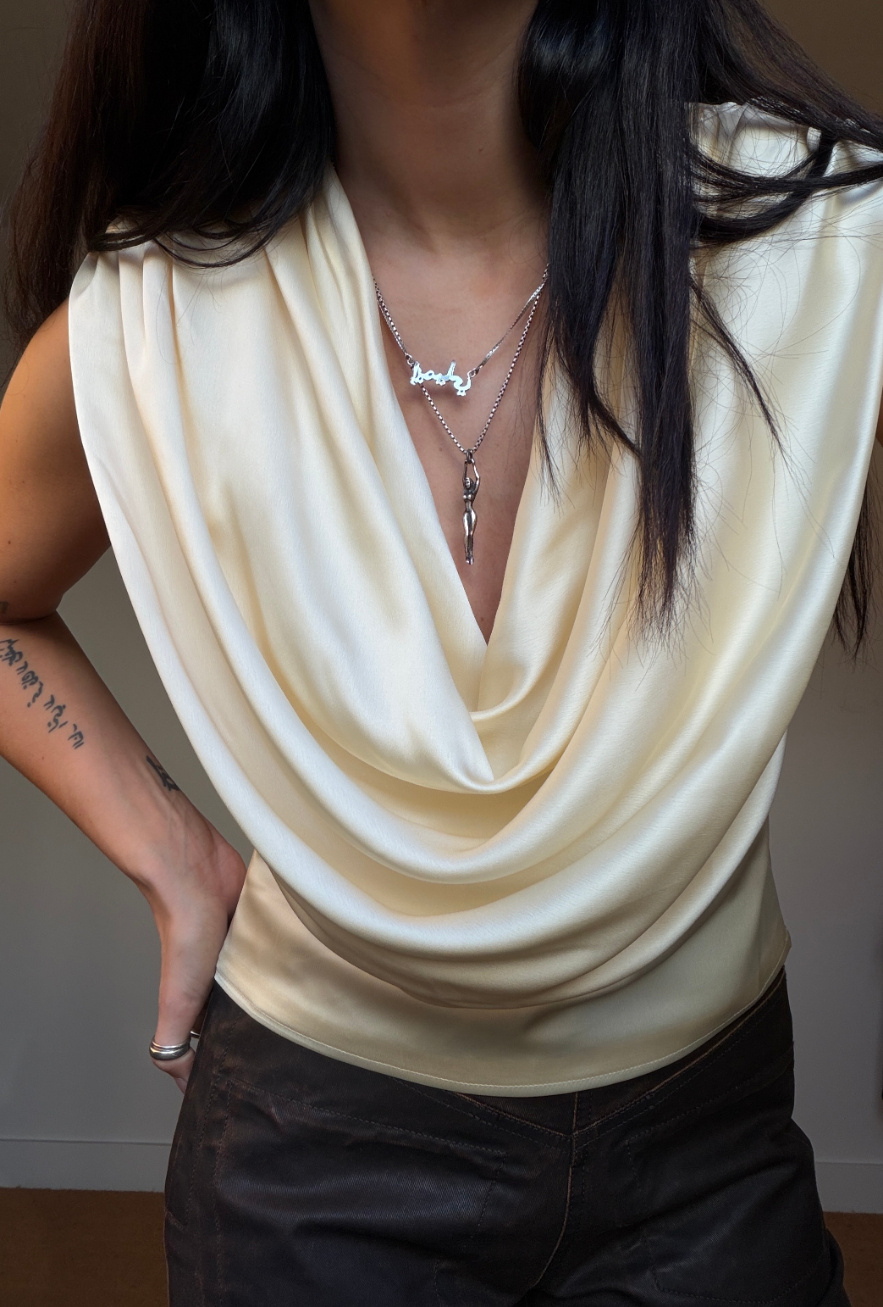 Rotate Chiffon Waterfall Top