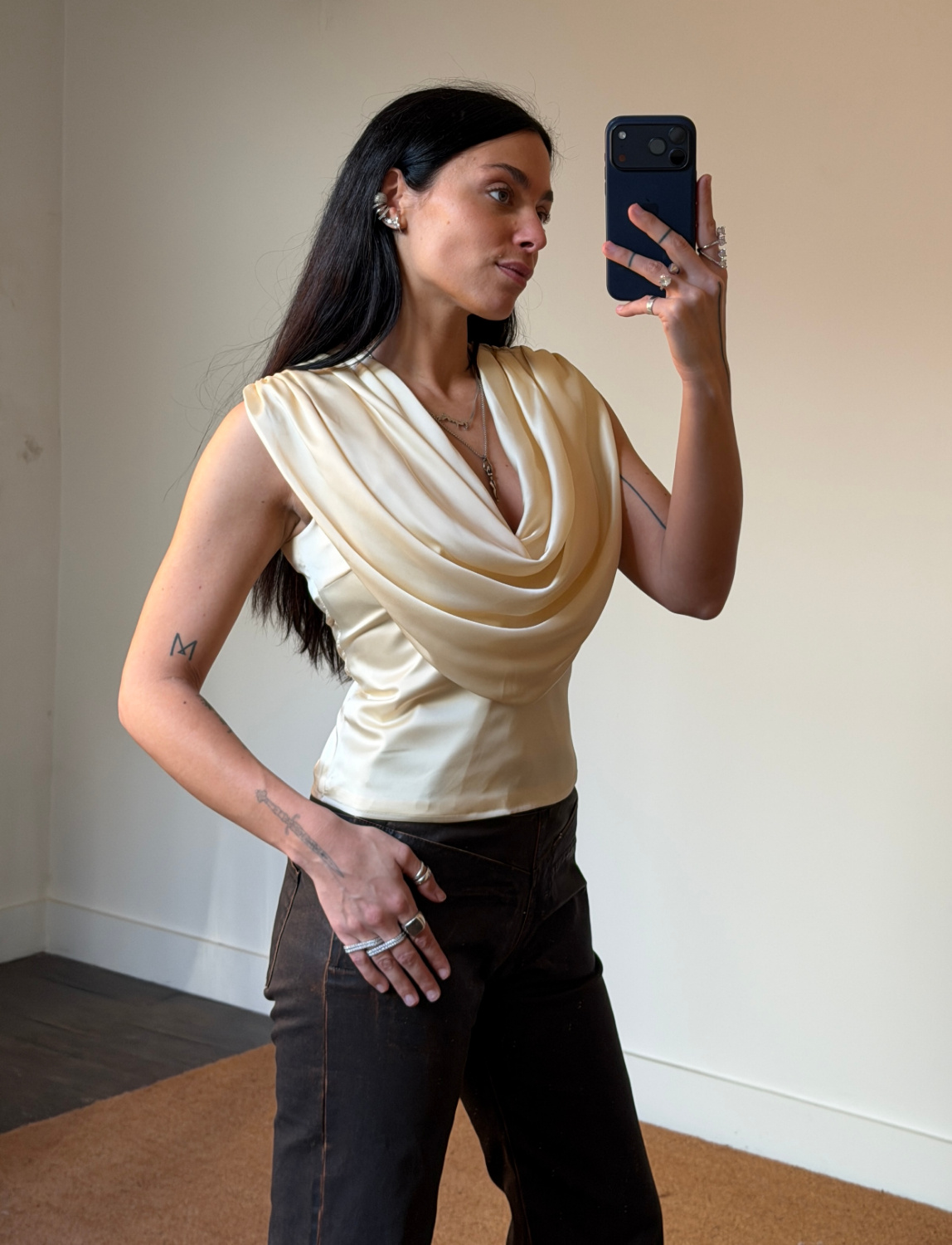 Rotate Chiffon Waterfall Top