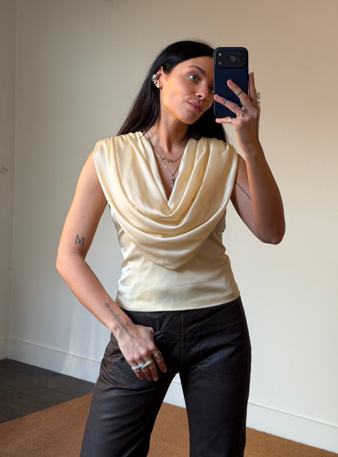 Rotate Chiffon Waterfall Top