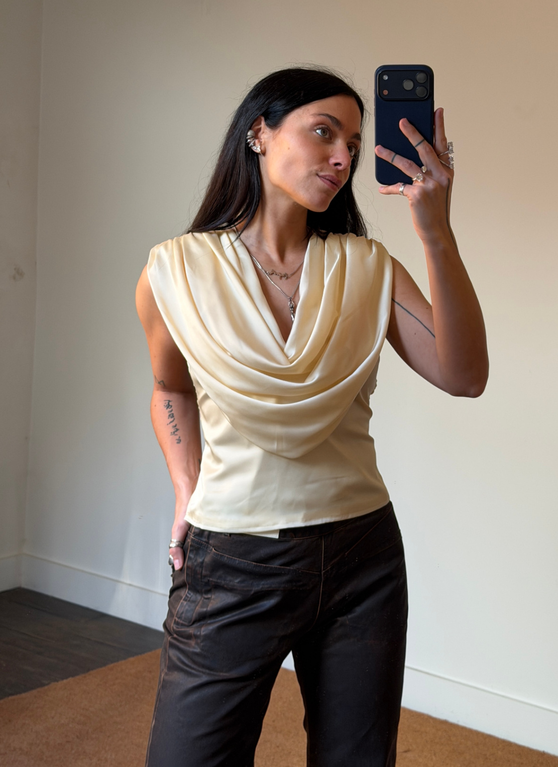 Rotate Chiffon Waterfall Top