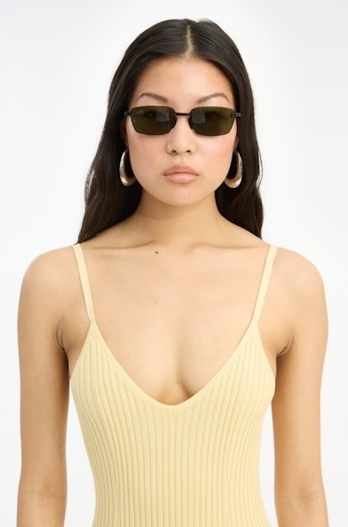 Rotate Squared Rimless Frame Sunglasses