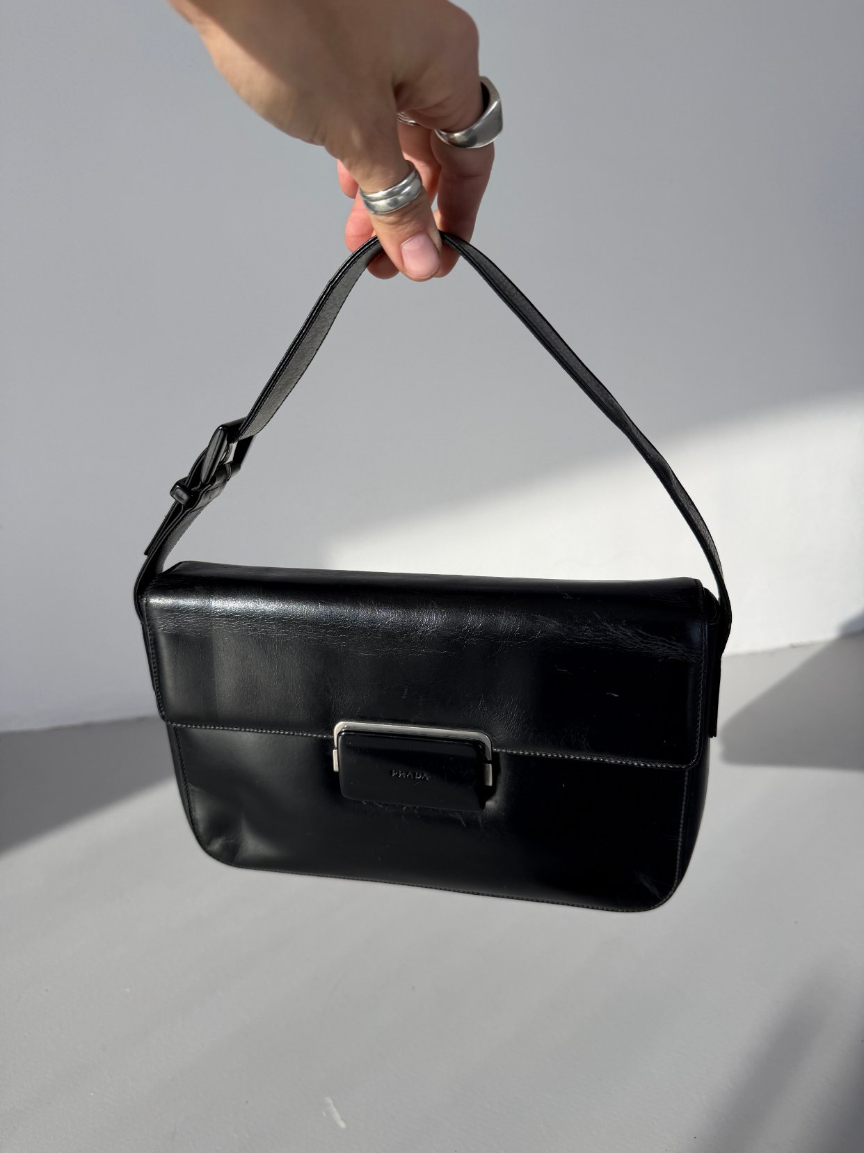 RR ARCHIVE Prada Militare Leather Hand Bag