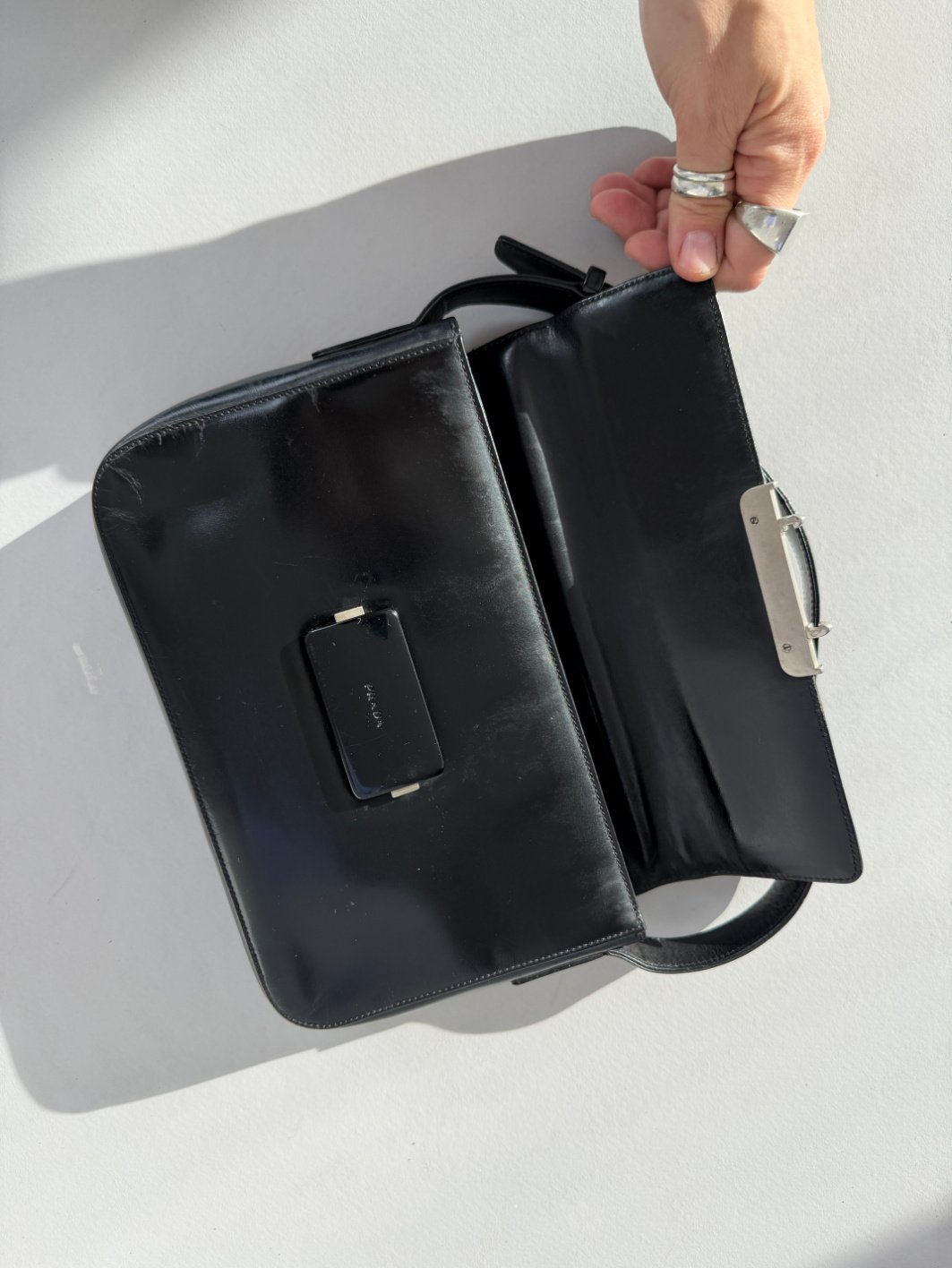 RR ARCHIVE Prada Militare Leather Hand Bag