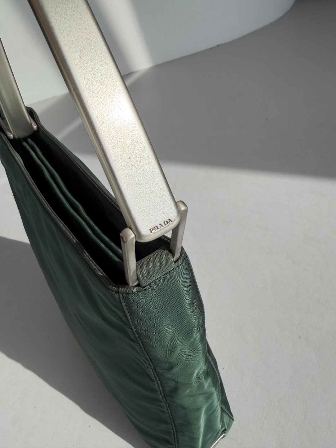 RR ARCHIVE Prada Metal Handle Nylon Bag