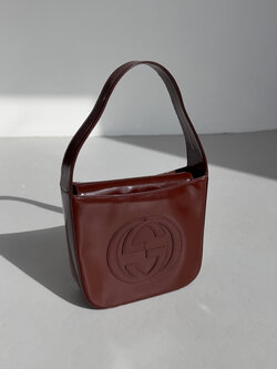 RR ARCHIVE Gucci Logo Patent Leather Handbag
